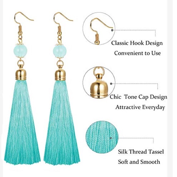 dangle Jewelry - Teal dangle earrings